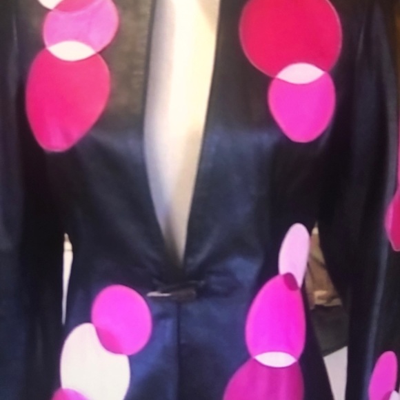 💕Belle Sport Dot Leather Jacket - Picture 3 of 6